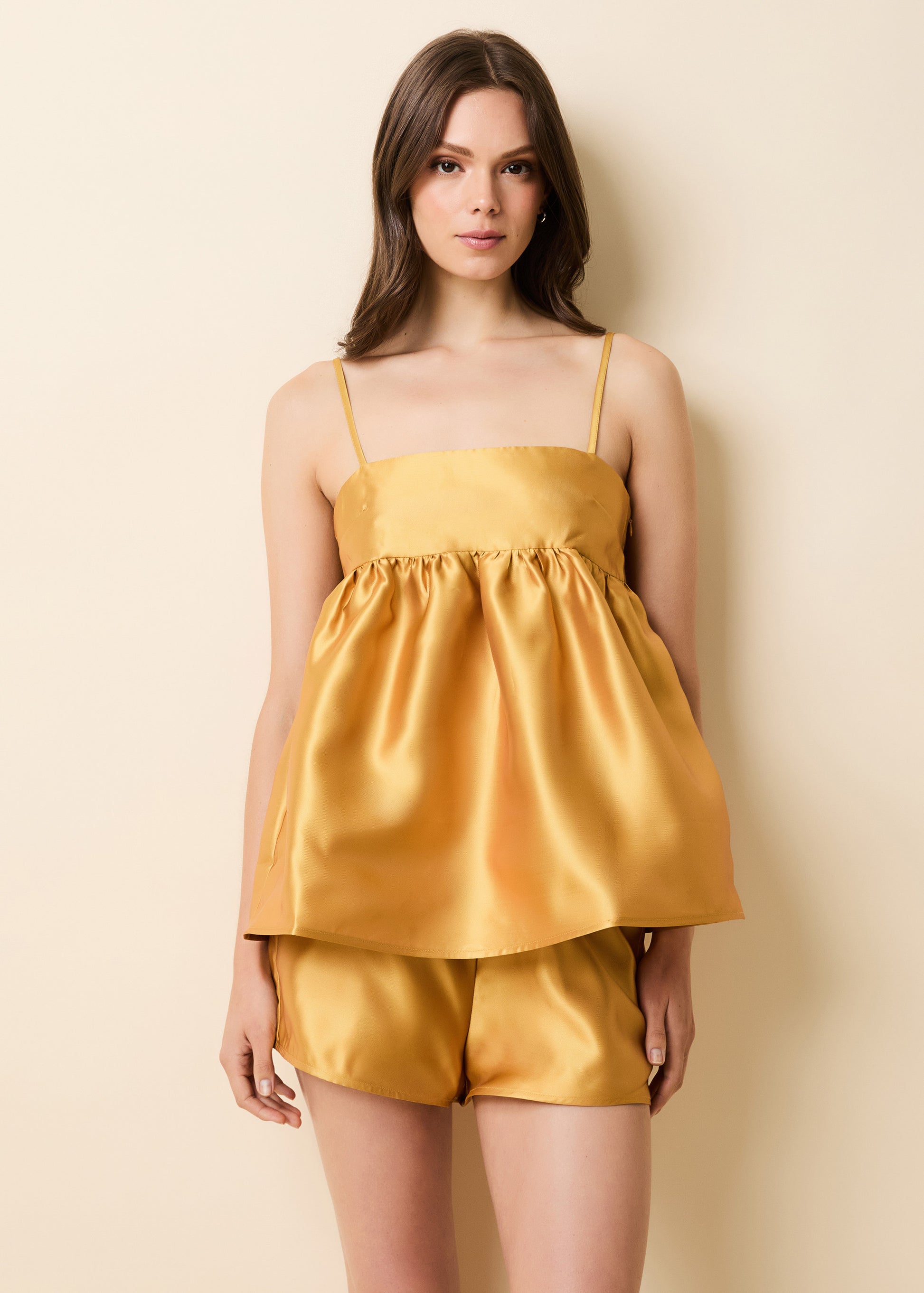 Yarden Top Ochre - Solid & Striped