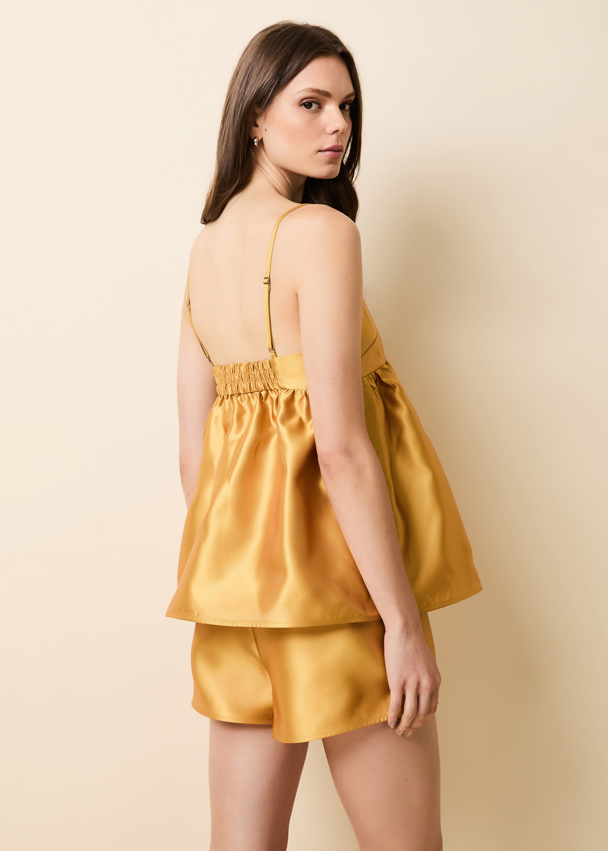 Yarden Top Ochre - Solid & Striped