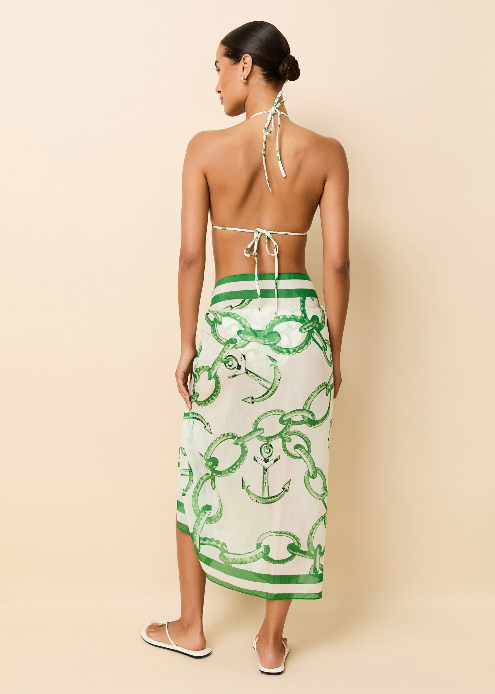 Silk Blend Pareo Chain Print - Solid & Striped