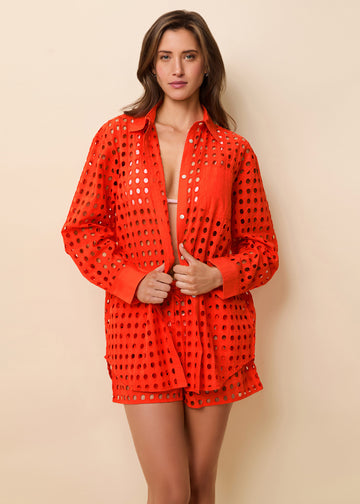 Oxford Tunic Classic Eyelet Lava - Solid & Striped