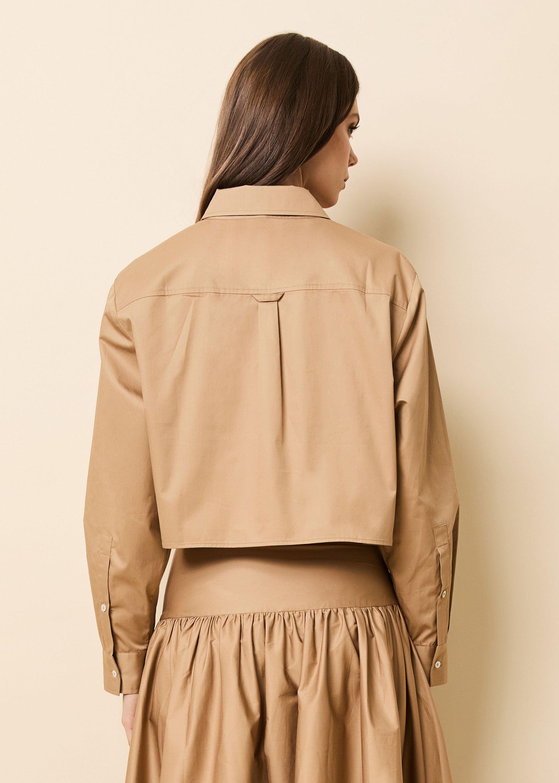 Cropped Avril Top Camel - Solid & Striped