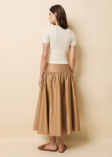 Magnolia Skirt Camel - Solid & Striped