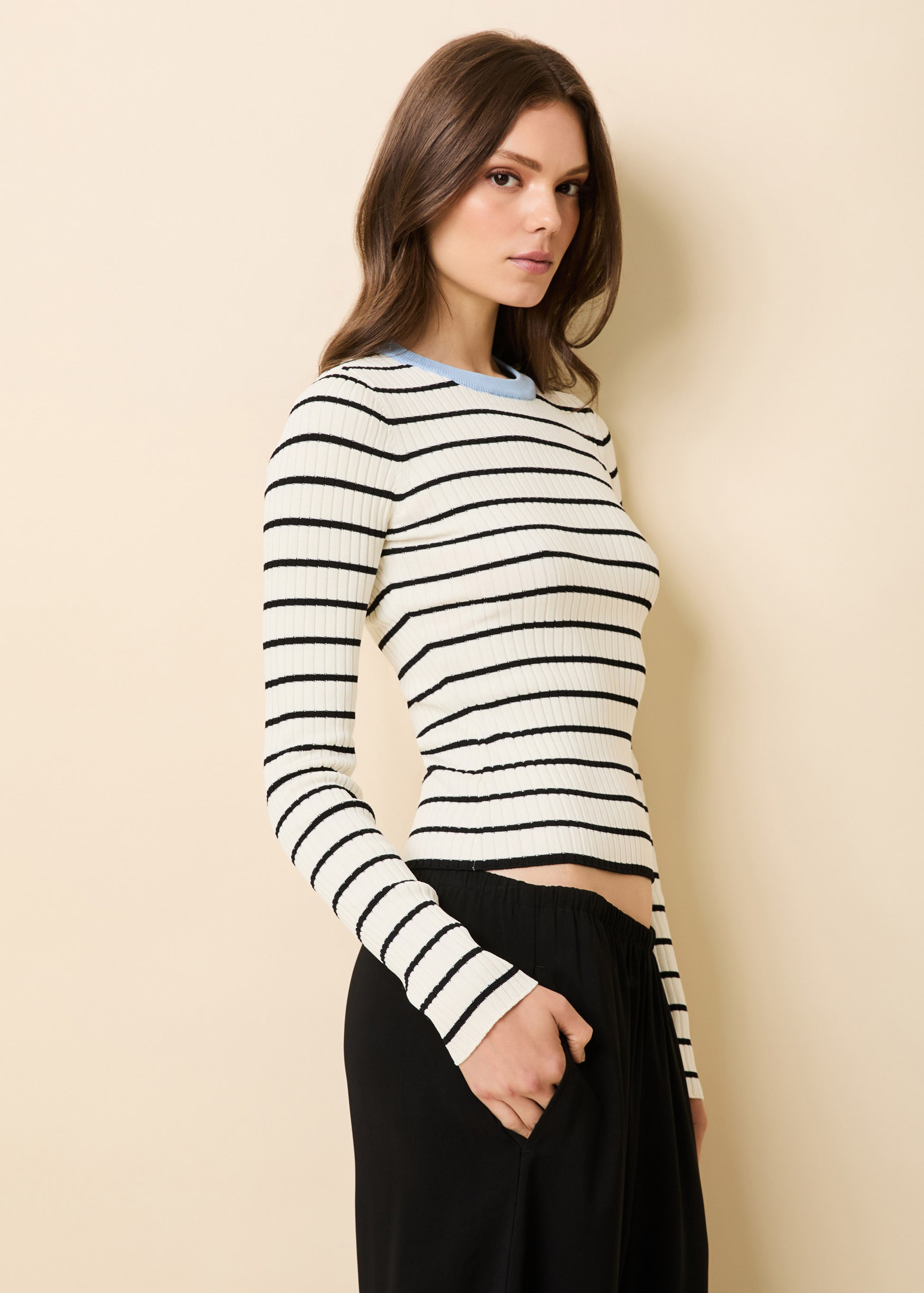 Dora Top Brule / Open Water - Solid & Striped