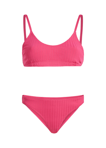 The Rachel Ribbed Bikini Top - Solid & Striped