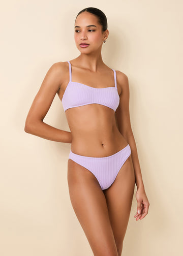 Elsa Ribbed Bikini Lavender - Solid  & Striped