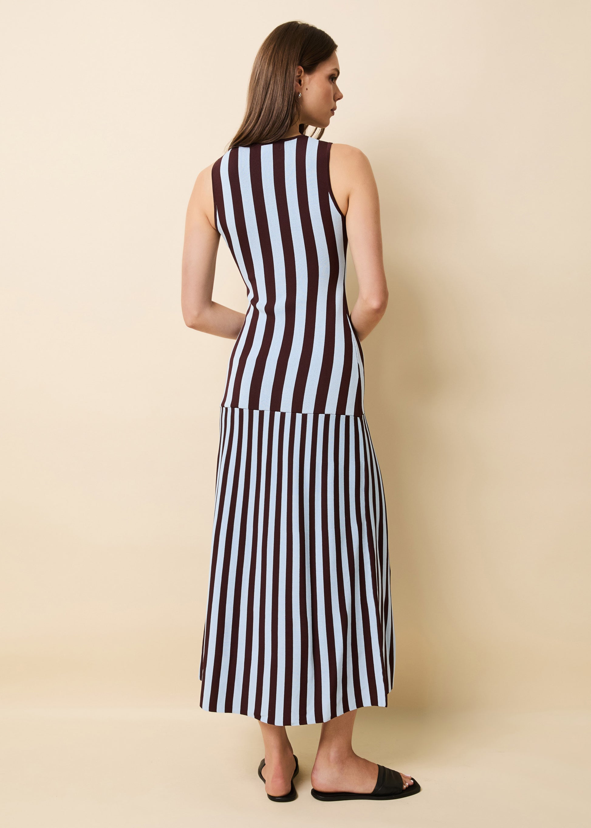 Petra Dress Twilight / Raisin Brown - Solid & Striped