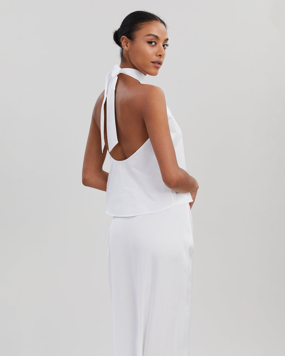 The Barbara Halter Top in Optic White | Solid & Striped