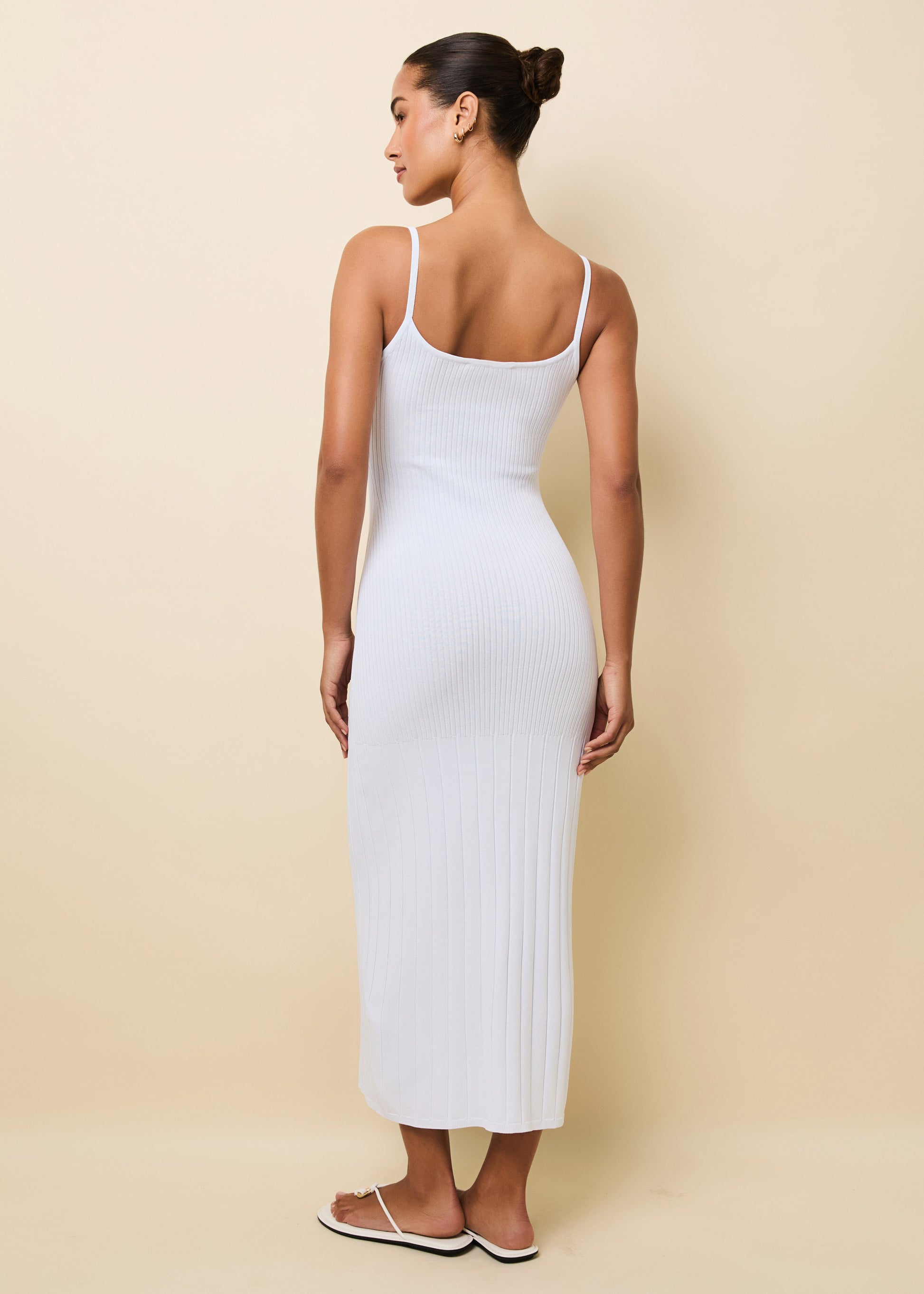 Noel Dress Optic White - Solid & Striped