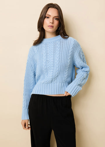 Cora Sweater Open Water - Solid & Striped