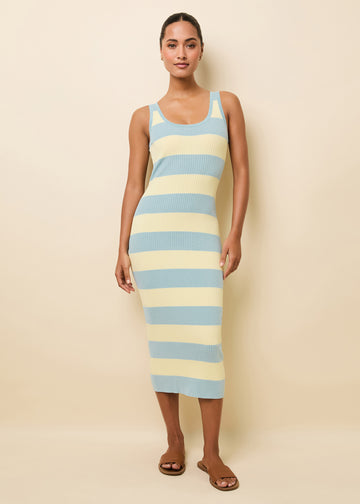 Nessa Dress Gelato Stripe Custard / Mint - Solid & Striped