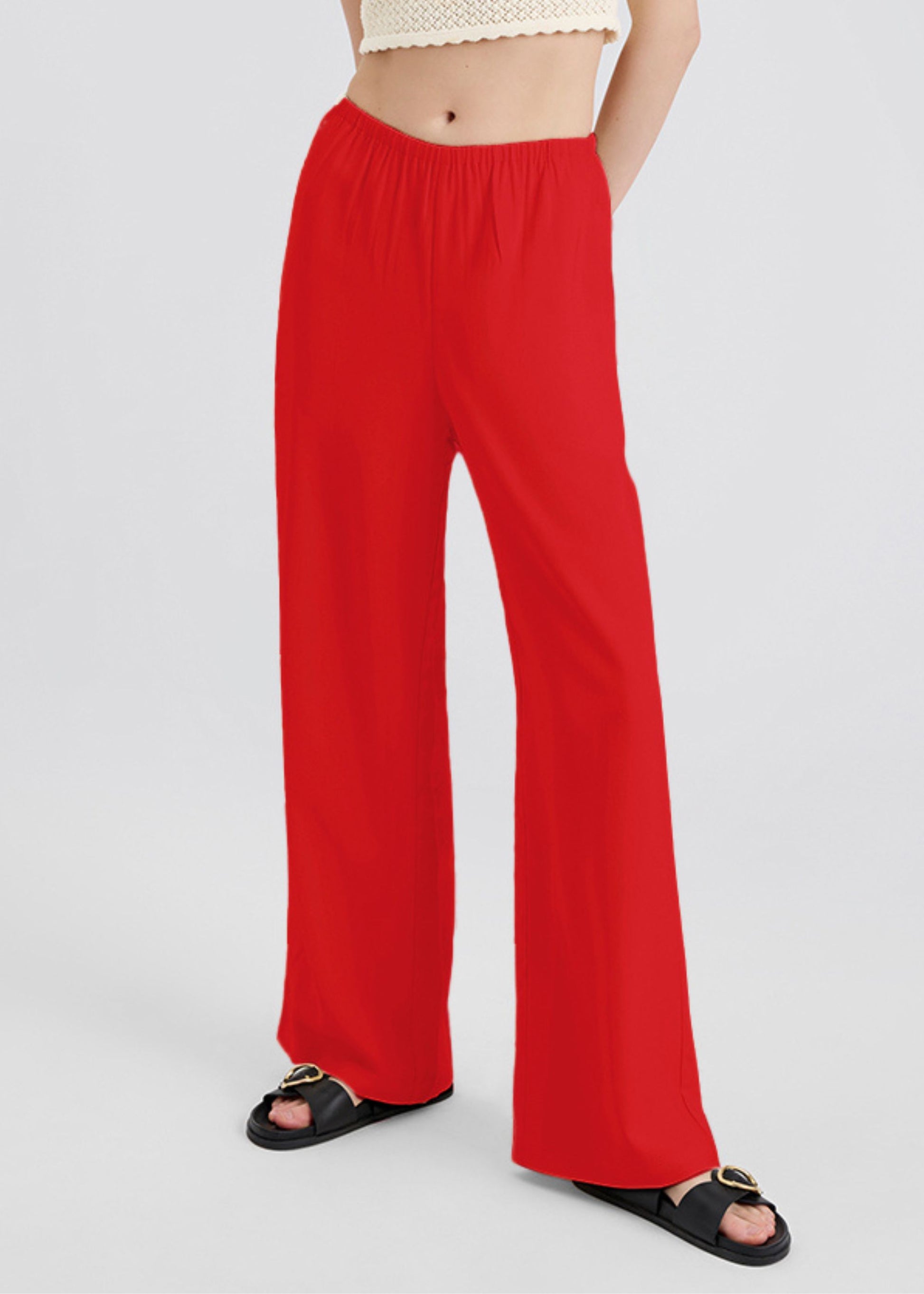 Monaco Pant Apple Red - Solid & Striped