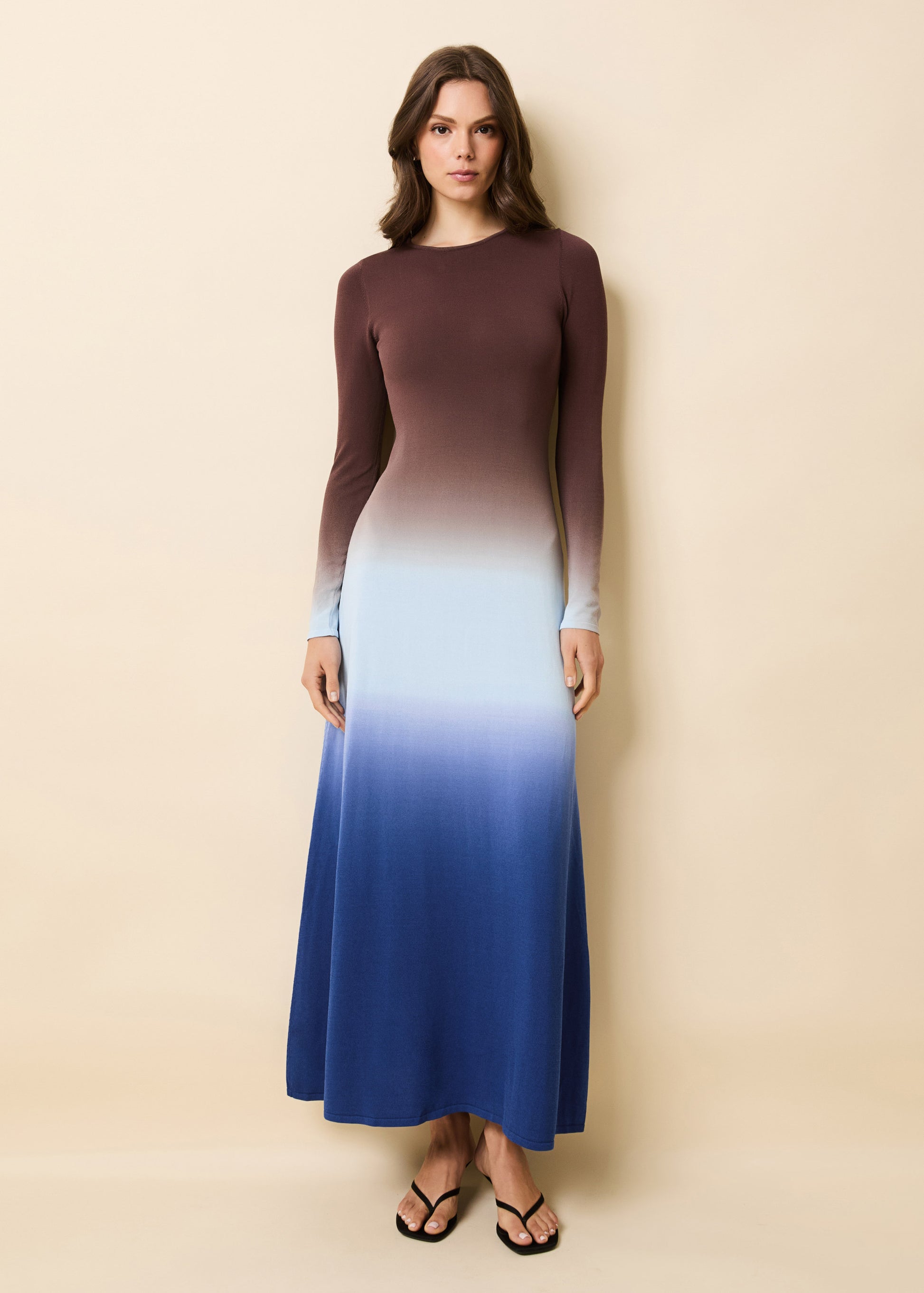 Dora Dress Ombre Twilight / Raisin Brown - Solid & Striped