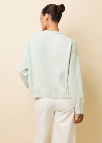 Reva Cotton Sweater Mint - Solid & Striped