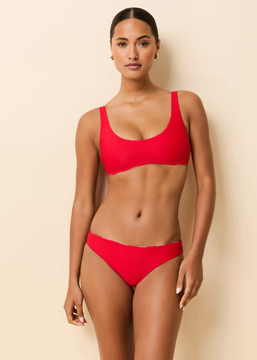 Elle Reversible Bikini Lipstick Red / Lavender - Solid & Striped