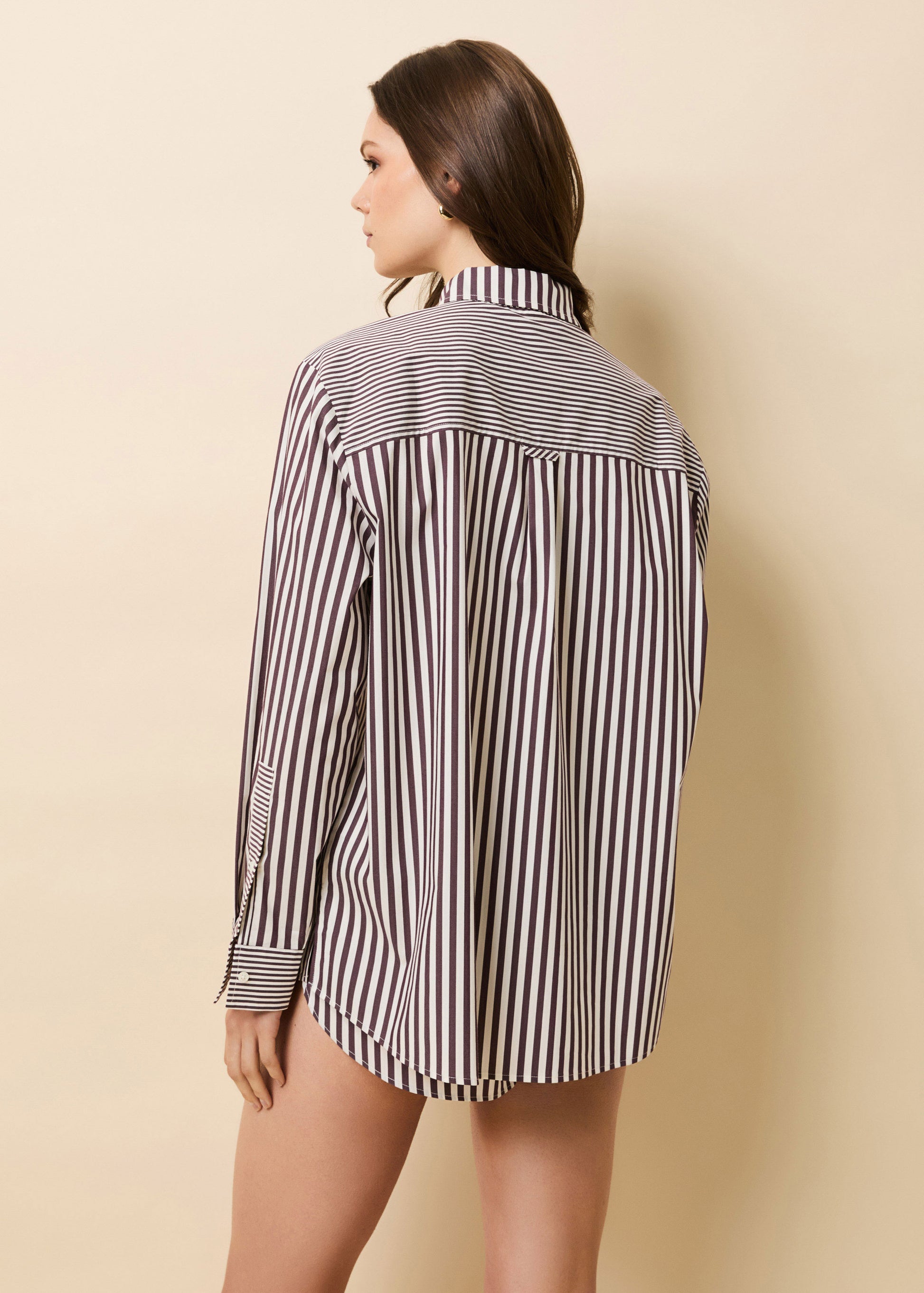 Avril Button Down Shirt Raisin Brown / Brule Stripe - Solid & Striped