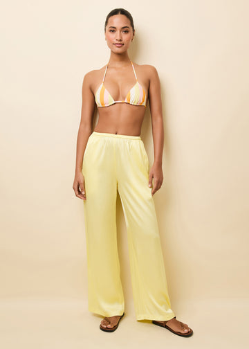 Monaco Satin Pant Custard - Solid & Striped