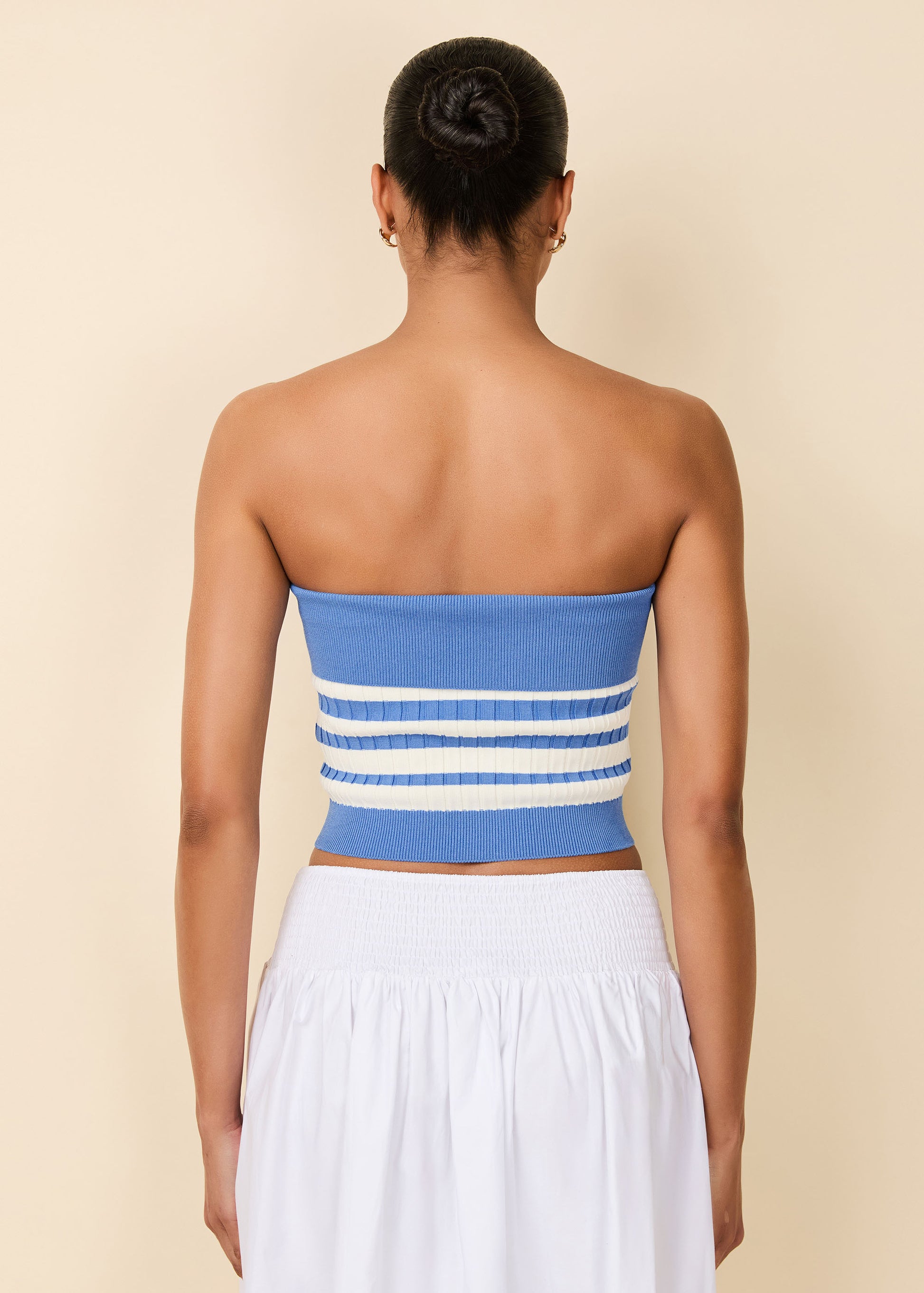 Marnie Top Marina Blue Sunset Stripe - Solid & Striped