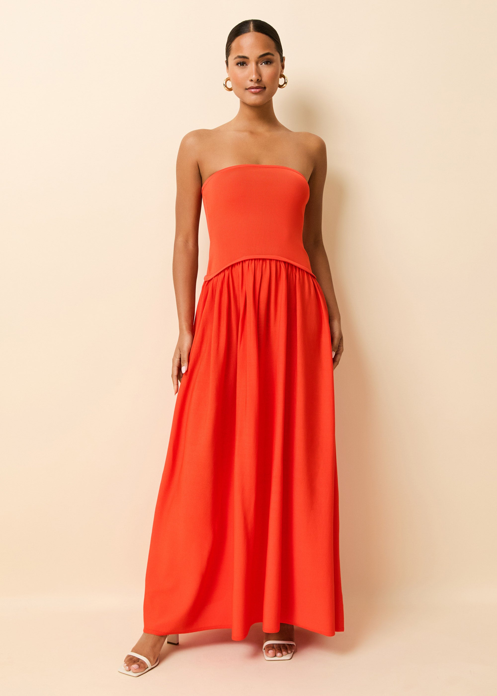 Solid & Striped Strapless Soglio Dress Lava XL / Lava