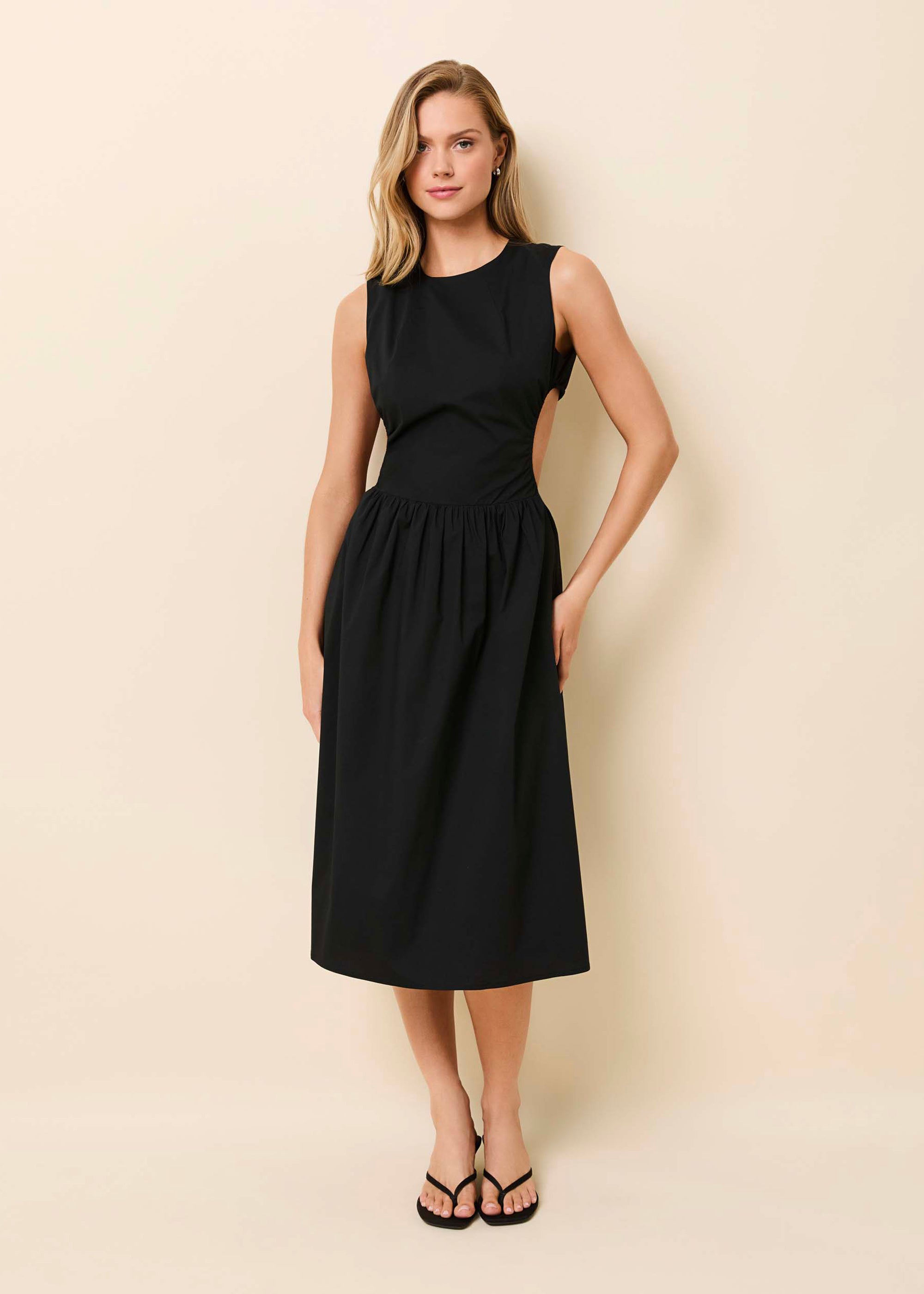 Solid & Striped Sabine Midi Dress Poplin Noir L / Noir