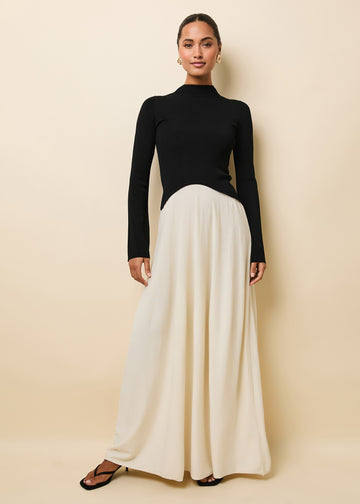 Soglio Dress Ecru / Noir - Solid & Striped