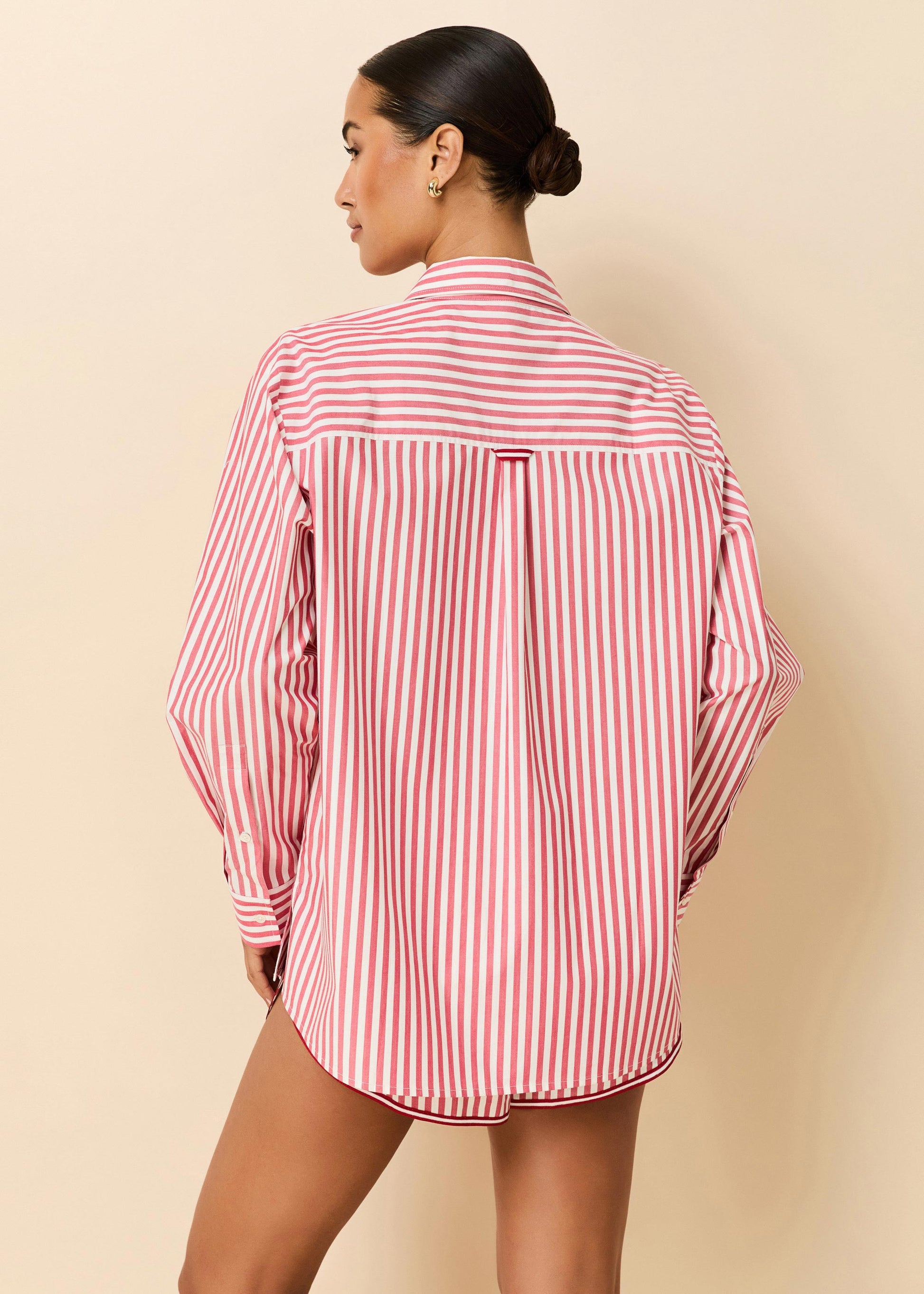Avril Button Down Washed Red / Optic White Stripe - Solid & Striped