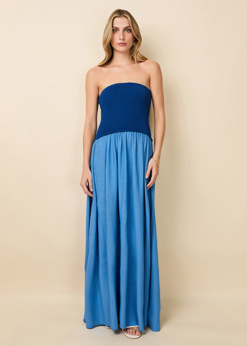 Strapless Soglio Dress Maritime Navy / Marina Blue - Solid & Striped