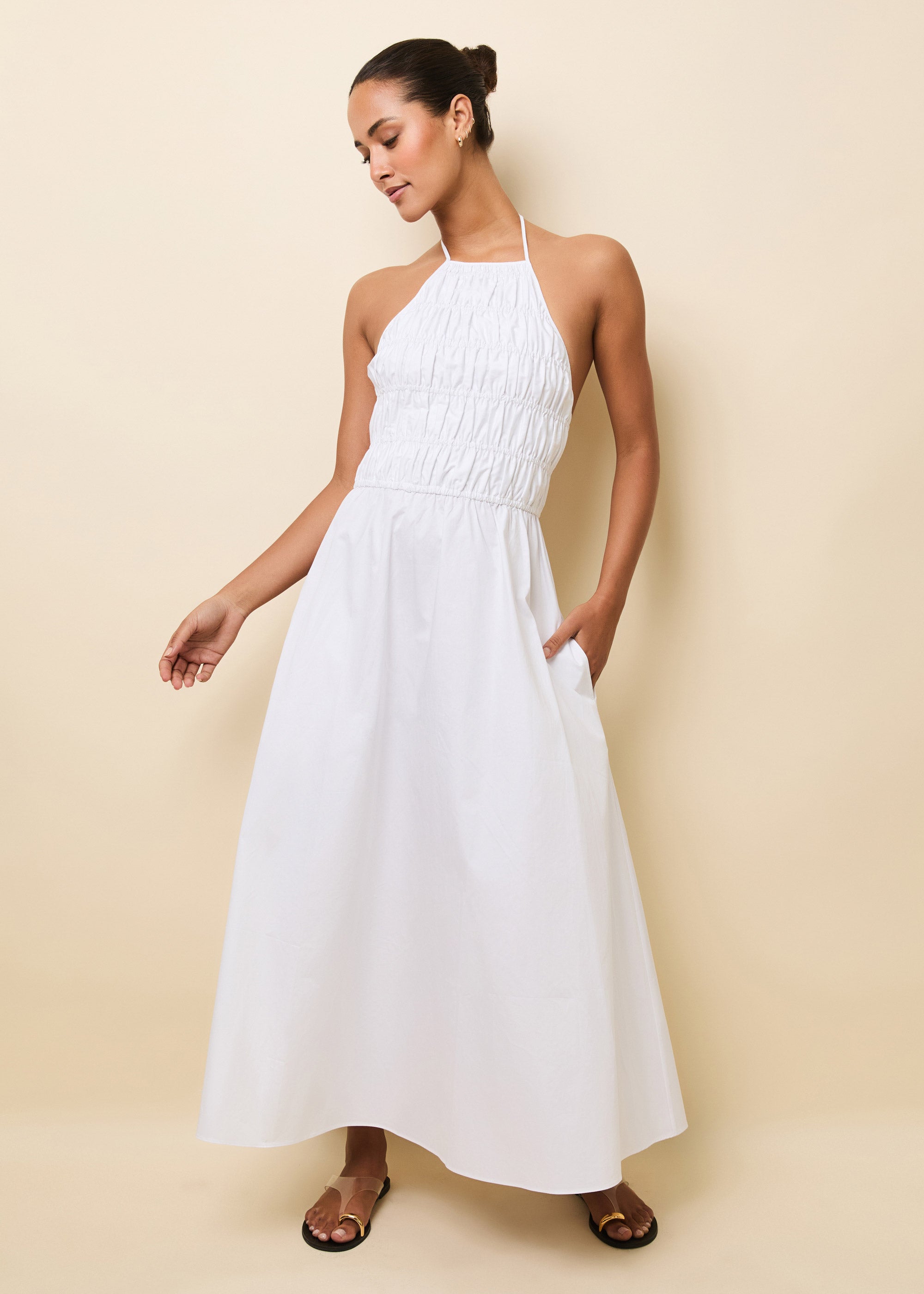 Meira Dress in Optic White | Solid & Striped
