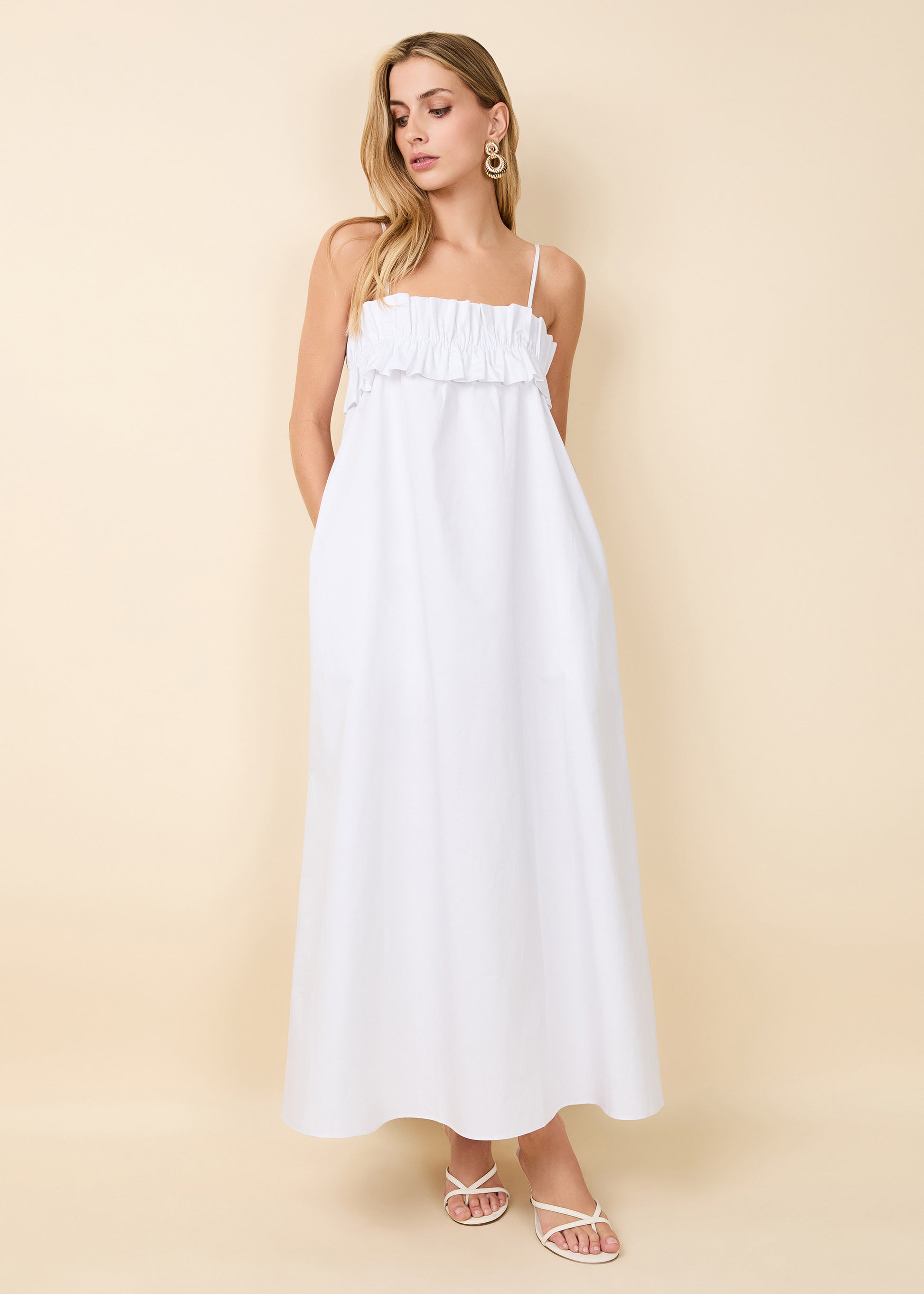 Sophie Dress Optic White - Solid & Striped
