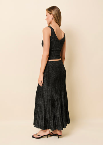 Theresa Skirt Noir - Solid & Striped