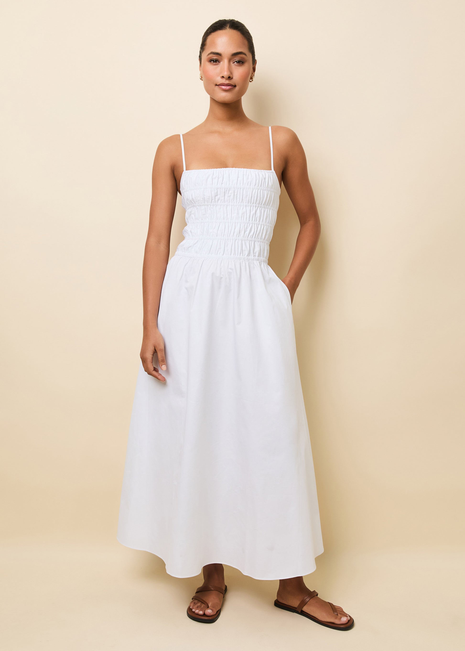 Delta Midi Dress Optic White - Solid & Striped