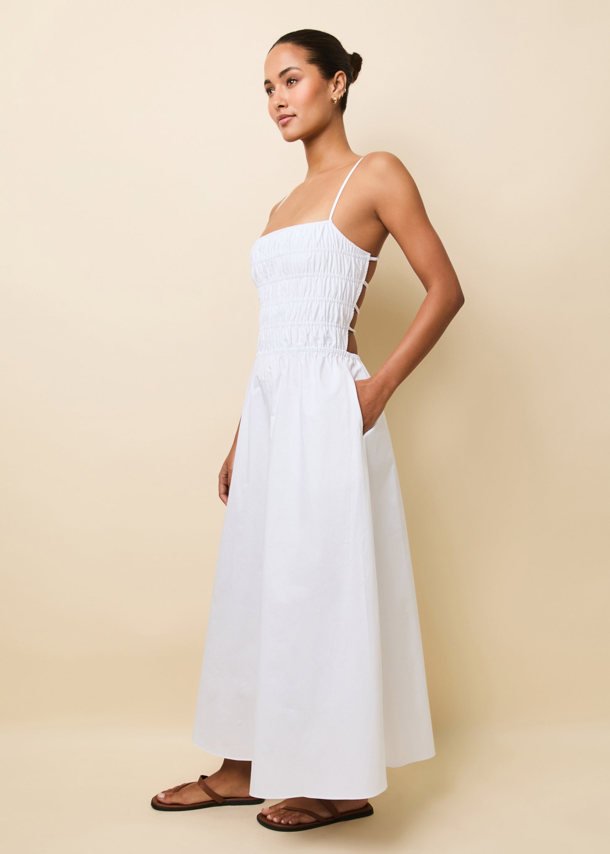 Delta Midi Dress Optic White - Solid & Striped