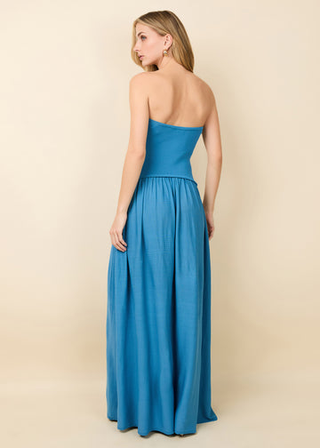 Strapless Soglio Dress French Blue - Solid & Striped