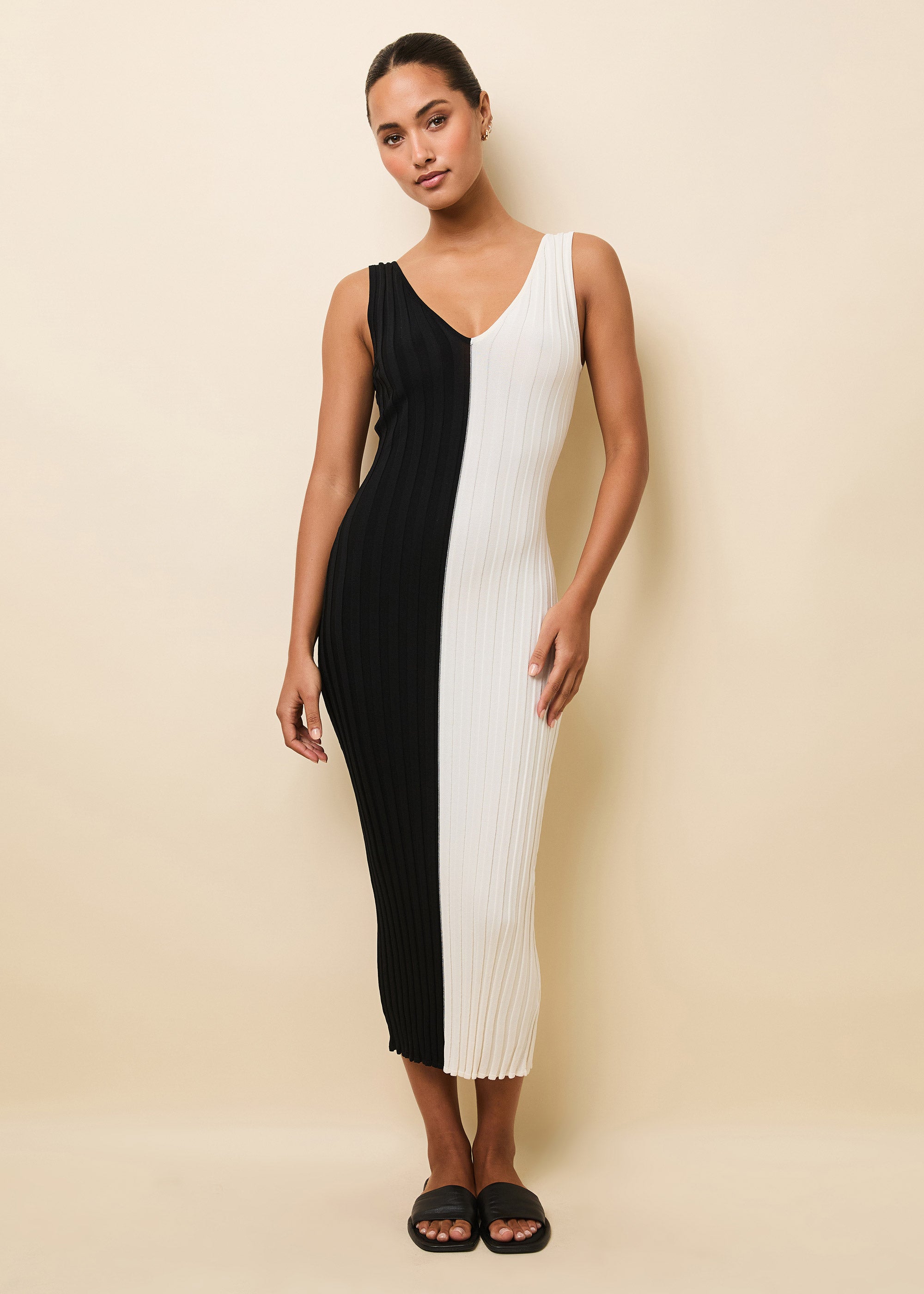 Aubrey Dress Noir / Brule | Solid & Striped