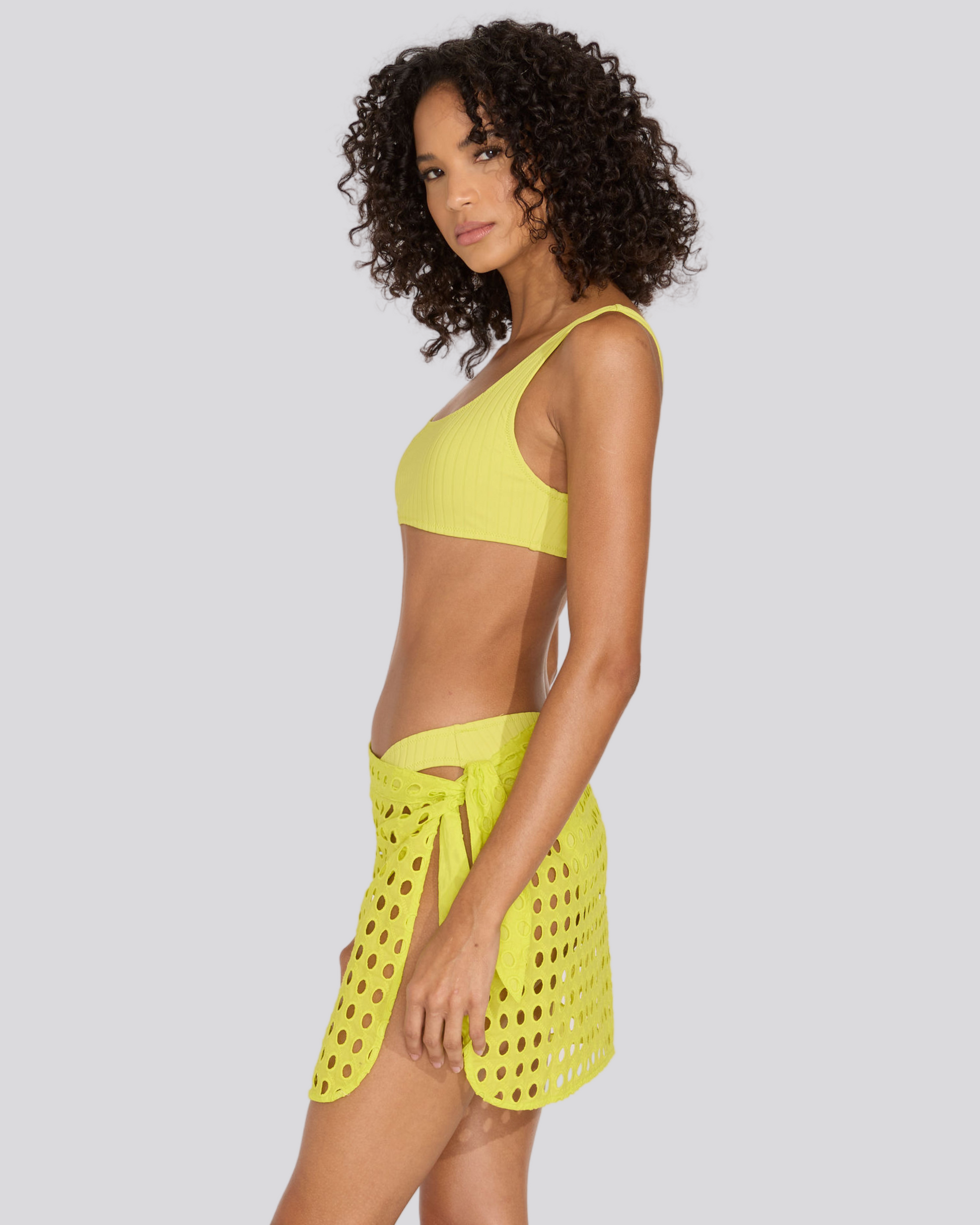 The Eyelet Mini Wrap Pareo - Solid & Striped