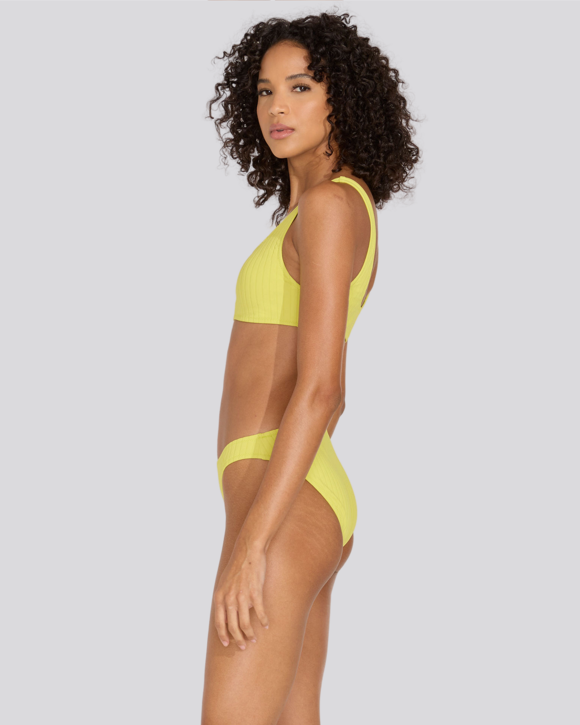 The Elle Ribbed Bikini Top - Solid & Striped