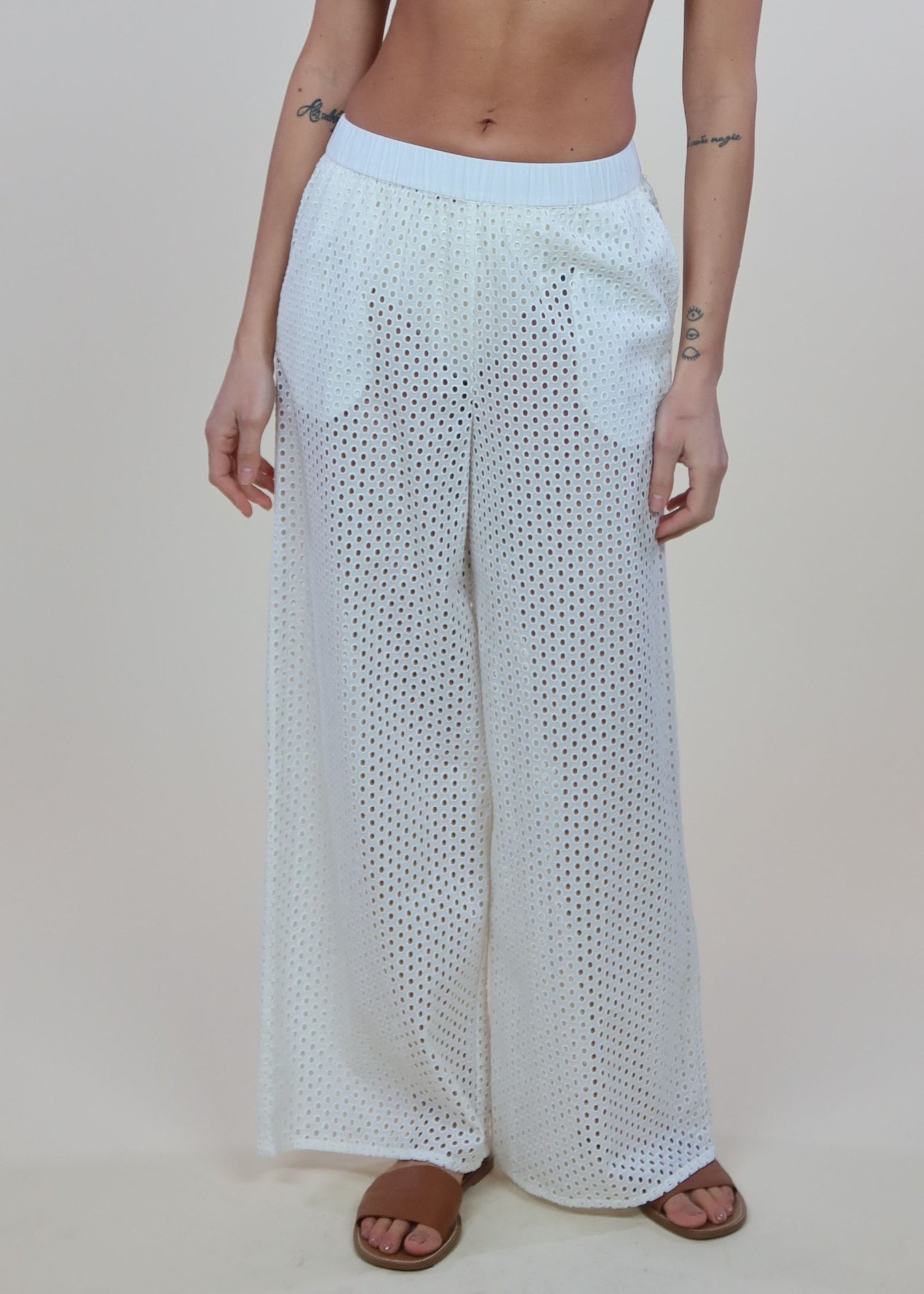 Delaney Pant Baby Eyelet Brule - Solid & Striped