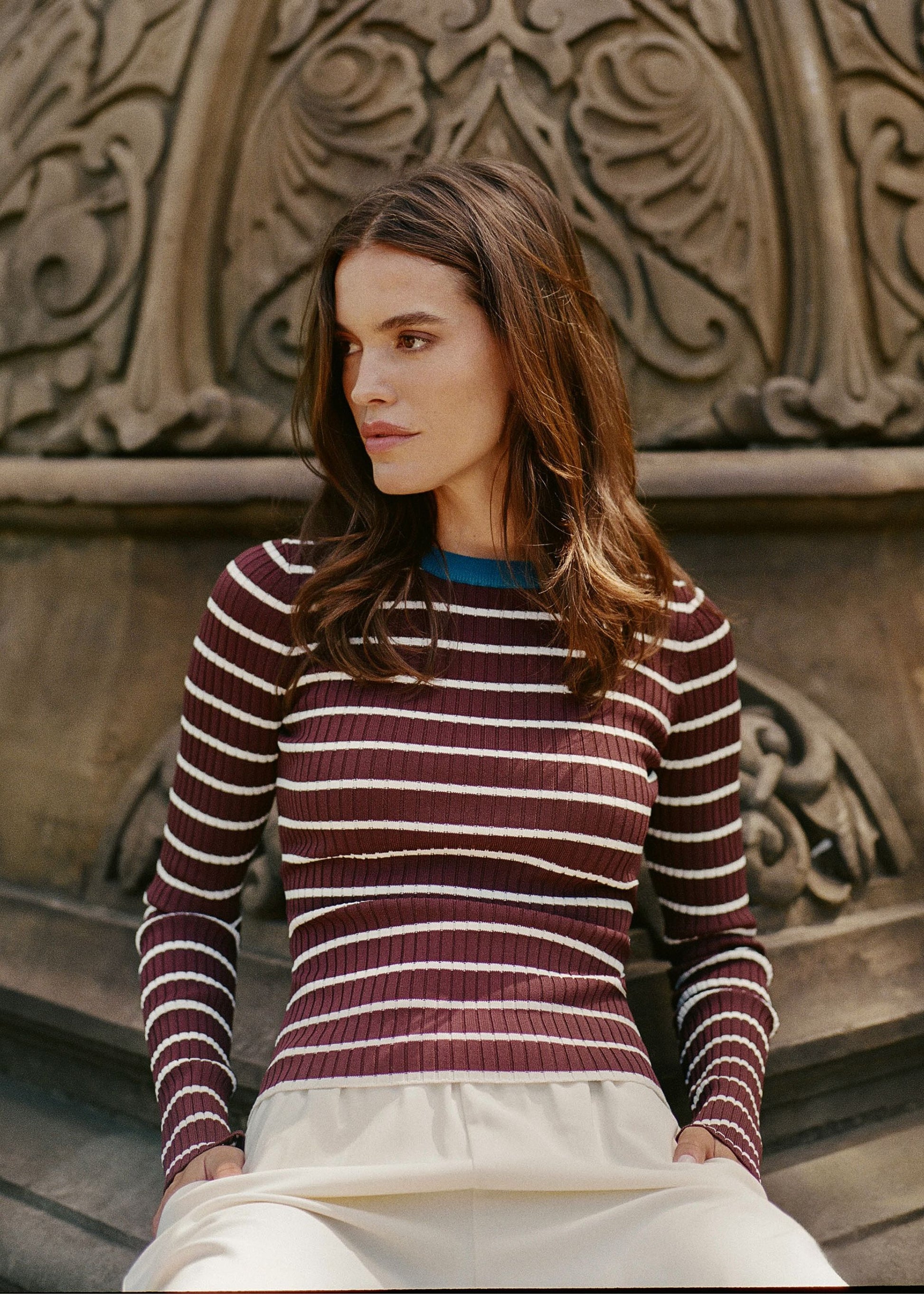 Dora Top Raisin Brown - Solid & Striped