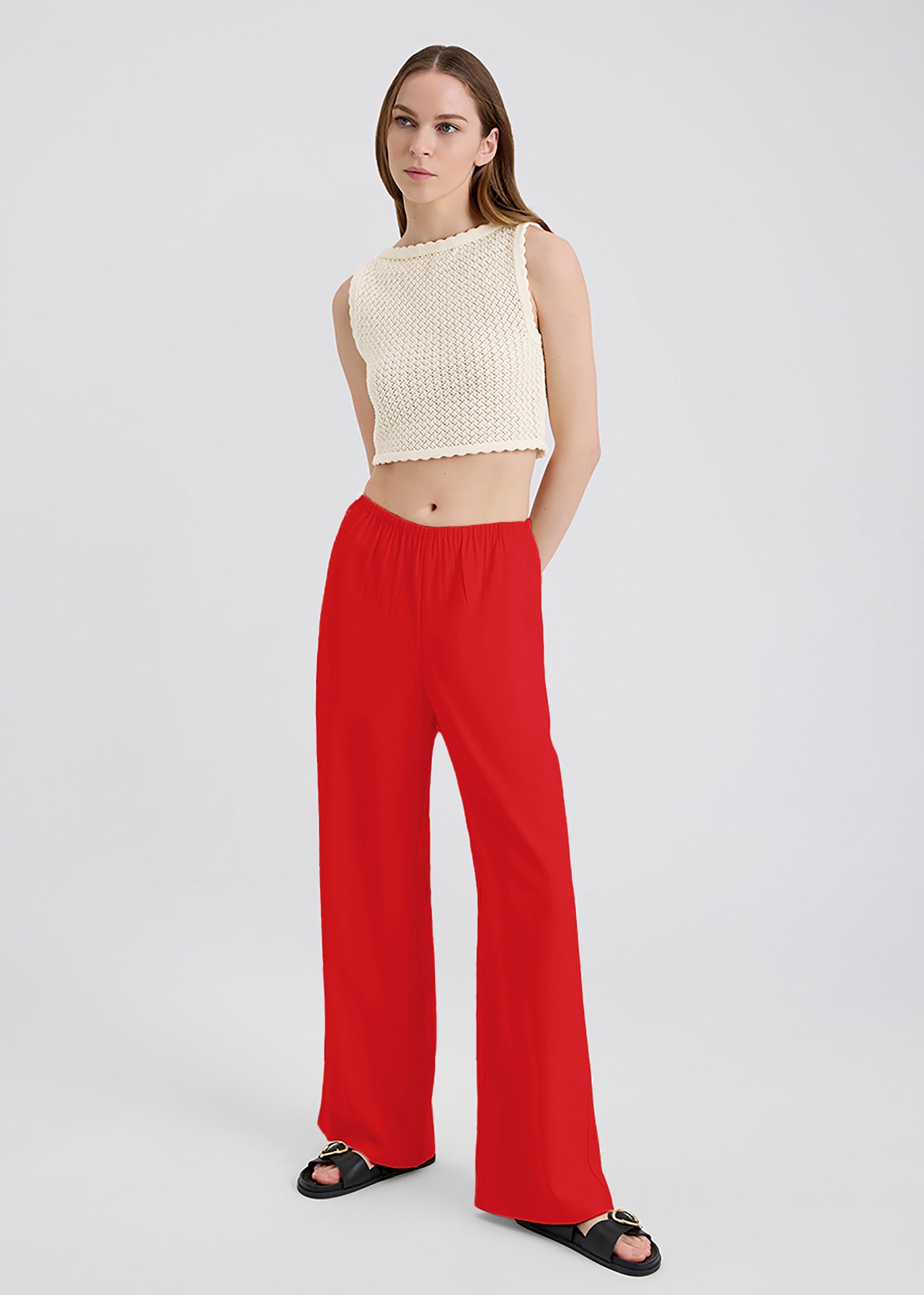Monaco Pant Apple Red - Solid & Striped