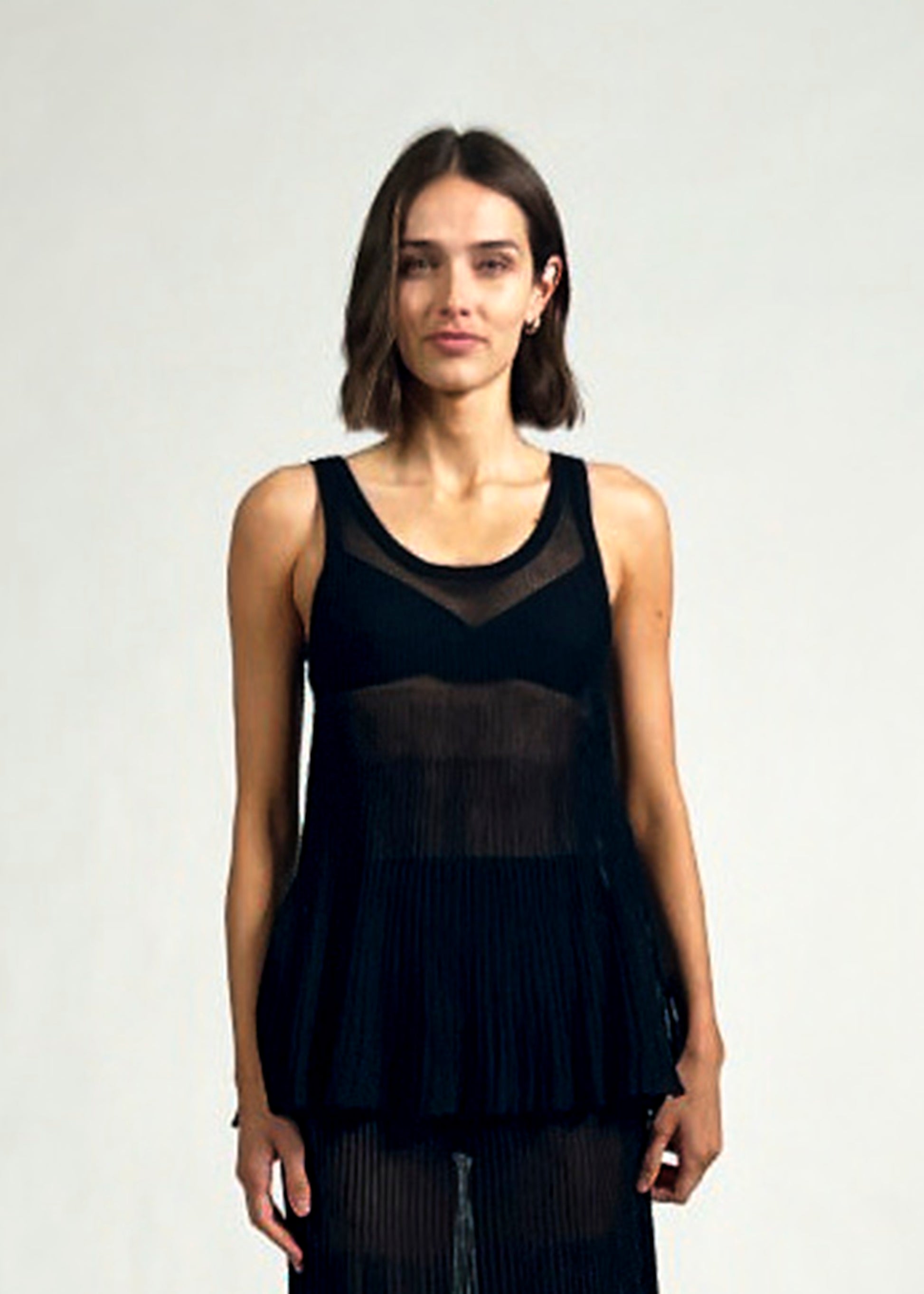 Sheli Top Noir - Solid & Striped