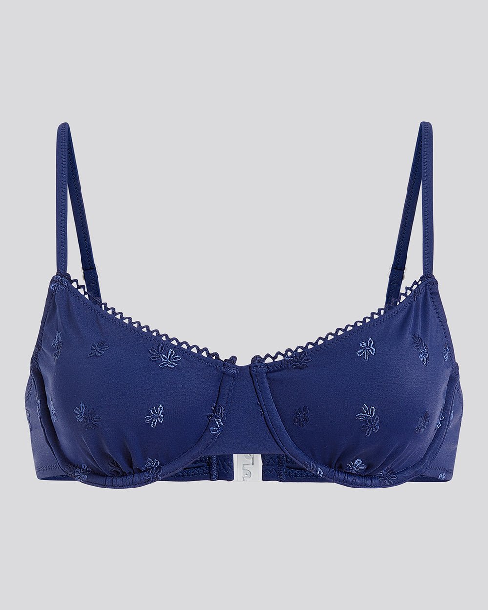 The Daphne Embroidered Bikini Top - Solid & Striped