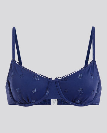 The Daphne Embroidered Bikini Top - Solid & Striped