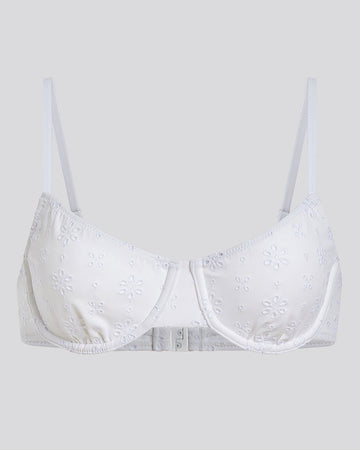 The Daphne Eyelet Bikini Top - Solid & Striped