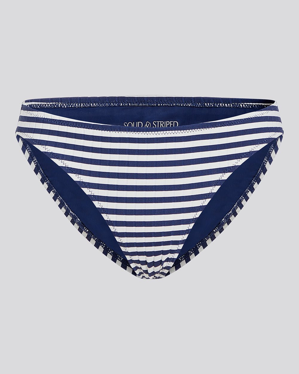 The Elle Ribbed Bikini Bottom - Solid & Striped