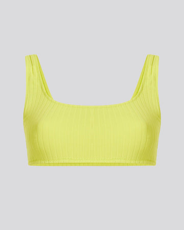 The Elle Ribbed Bikini Top - Solid & Striped