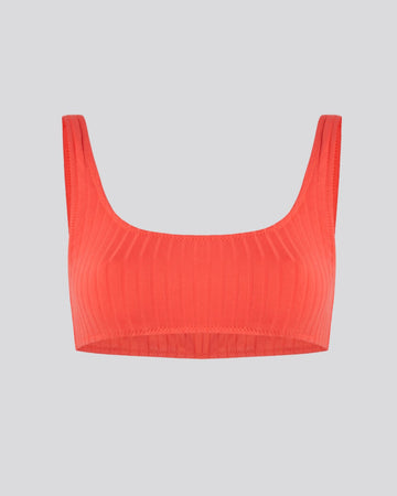The Elle Ribbed Bikini Top - Solid & Striped