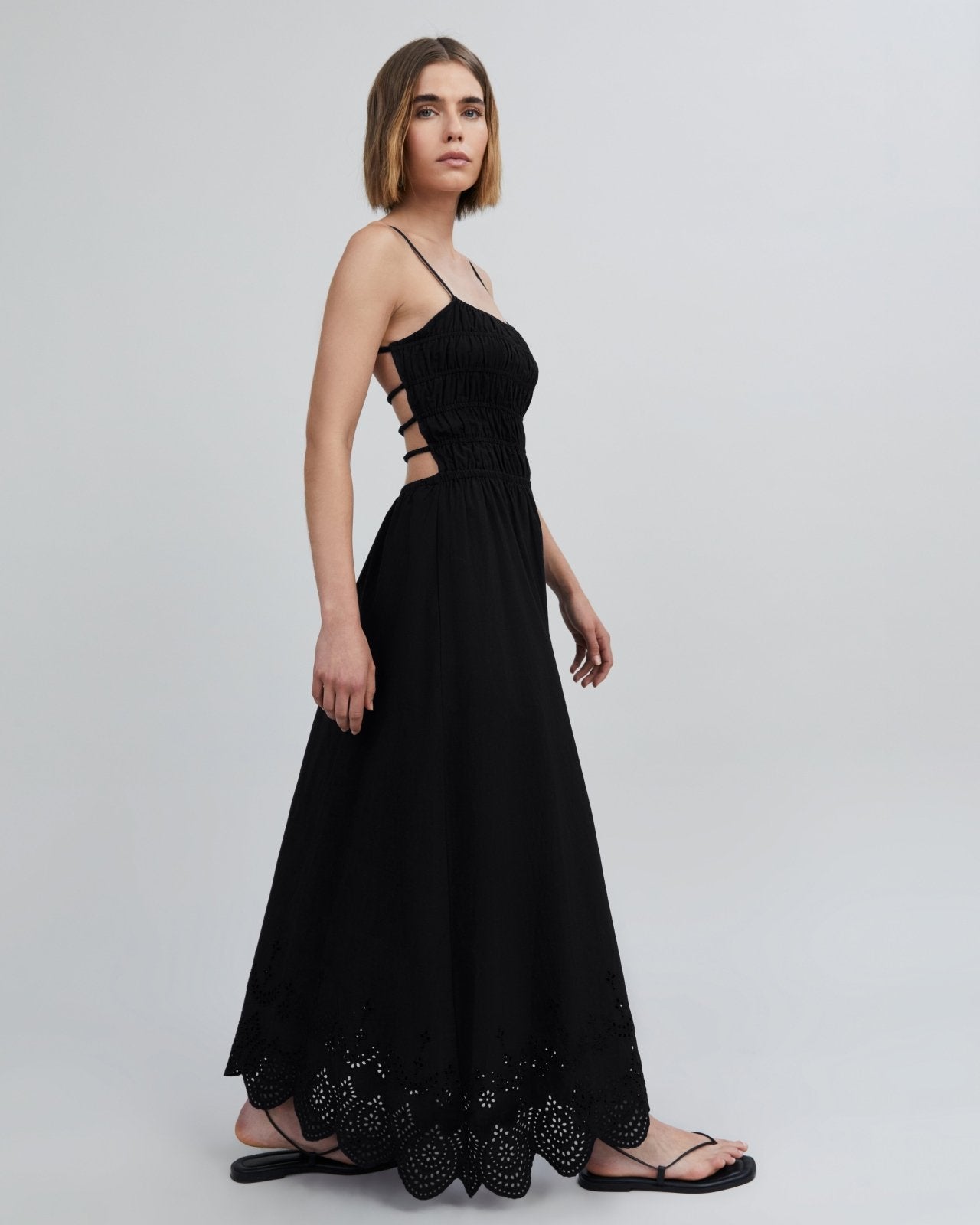 The Eyelet Delta Midi Dress - Solid & Striped