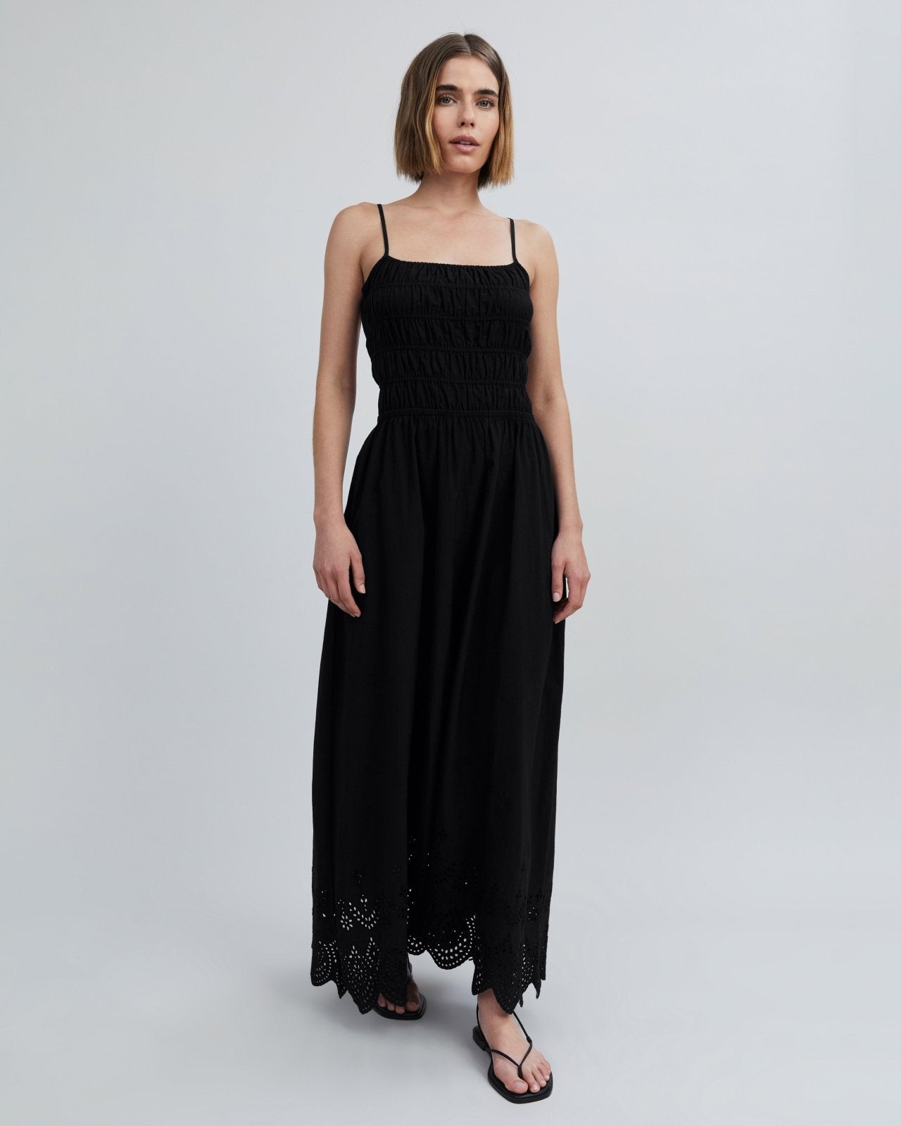 The Eyelet Delta Midi Dress - Solid & Striped