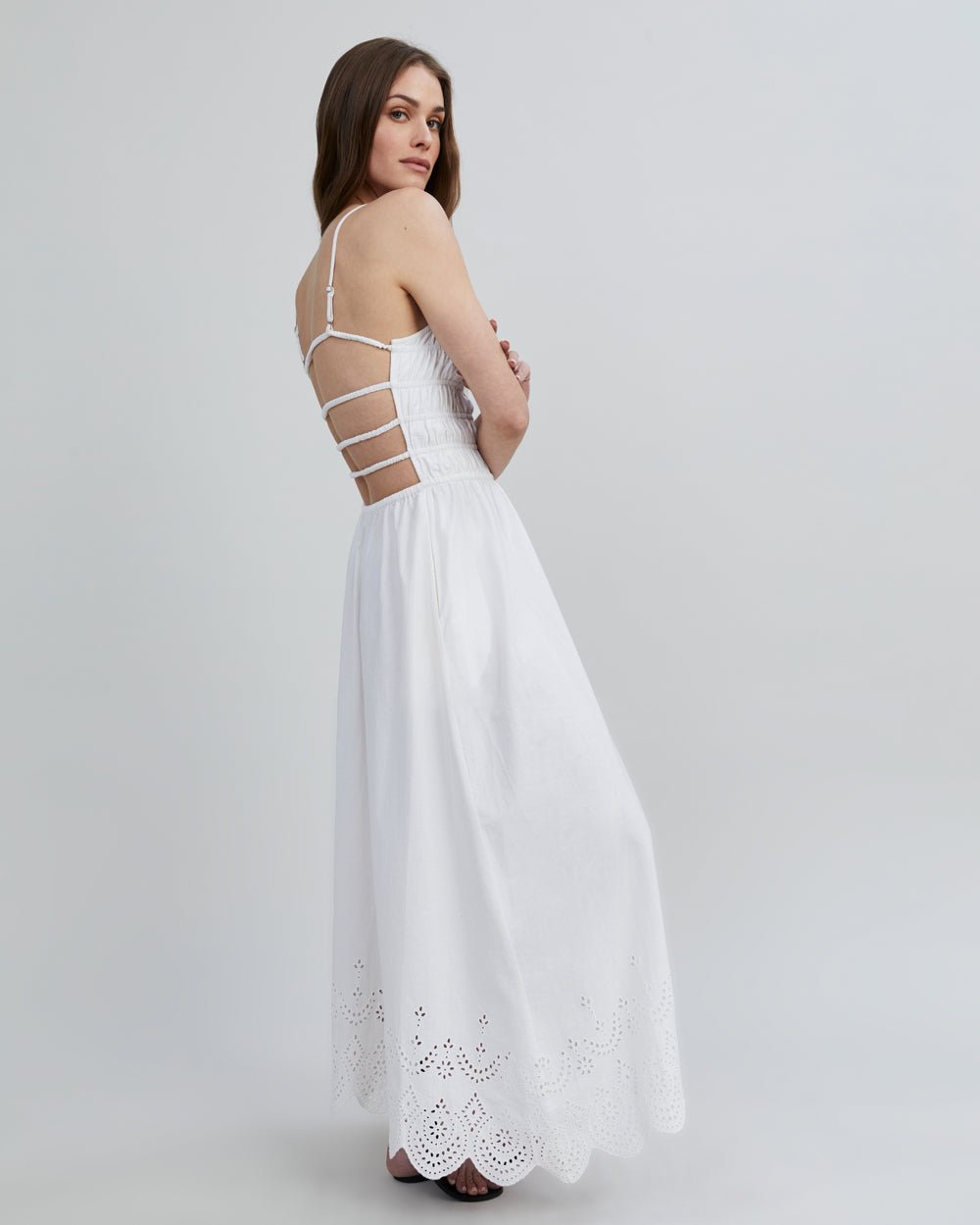 The Eyelet Delta Midi Dress - Solid & Striped