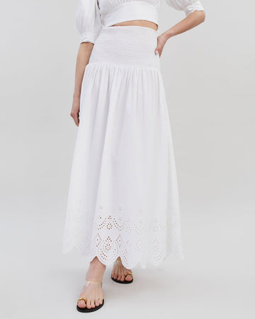 The Eyelet Zaria Skirt - Solid & Striped