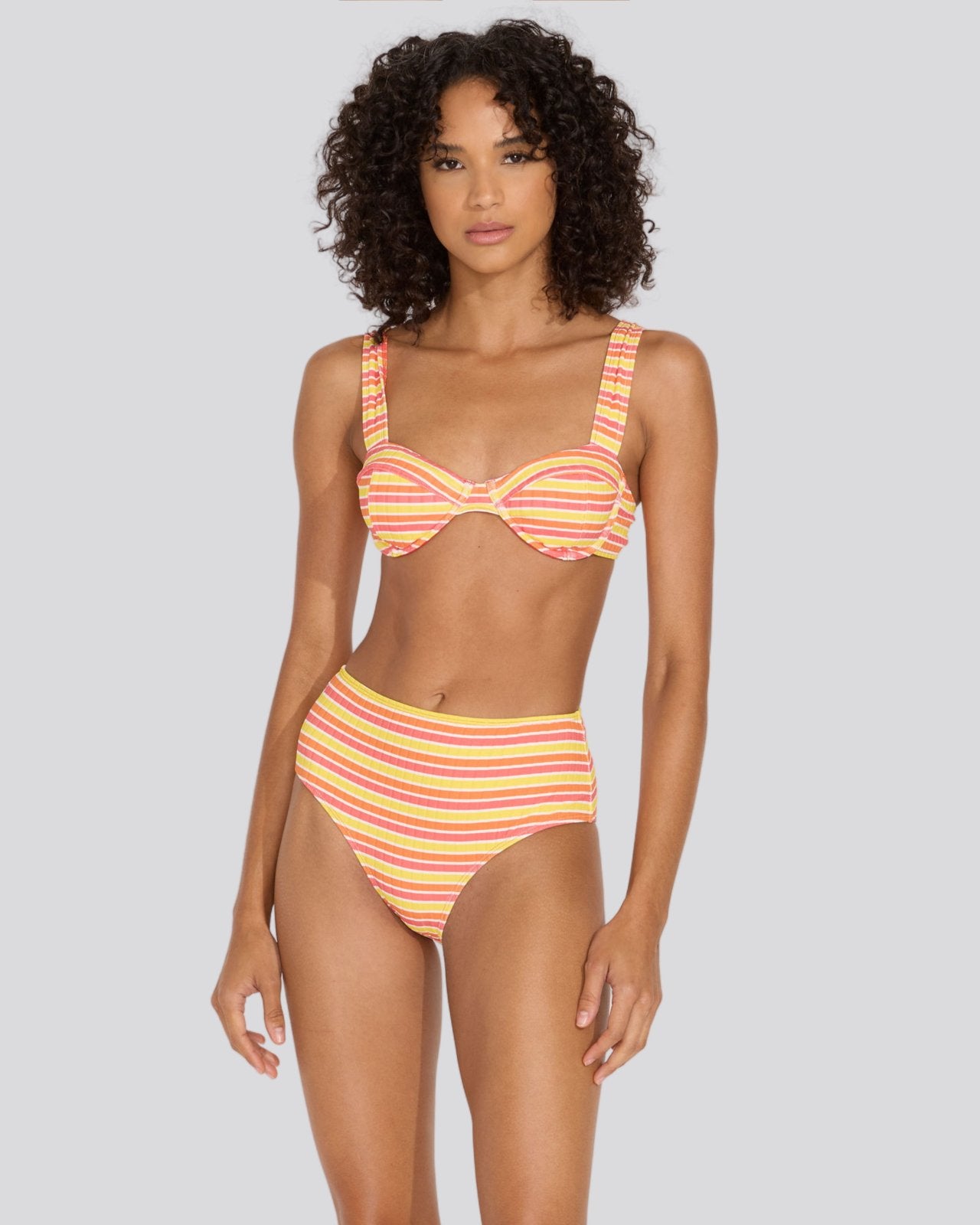 The Lilo Ribbed Bikini Bottom - Solid & Striped
